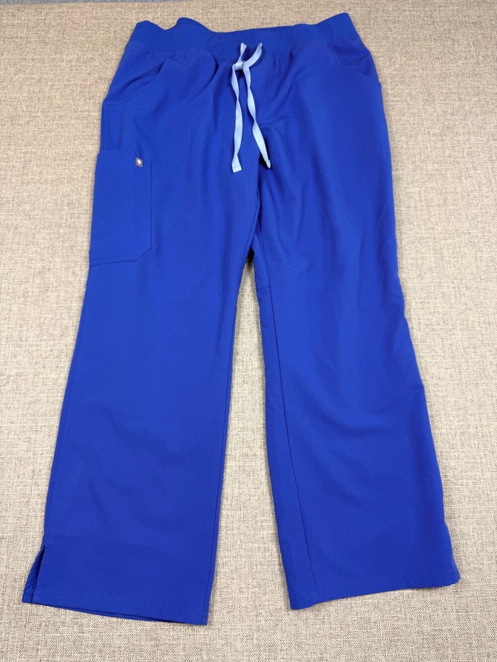 FIGS Kade Cargo Scrub Pants Women XL Petite Royal Blue Straight Leg 1000219